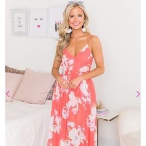 Pink lily maxi dress